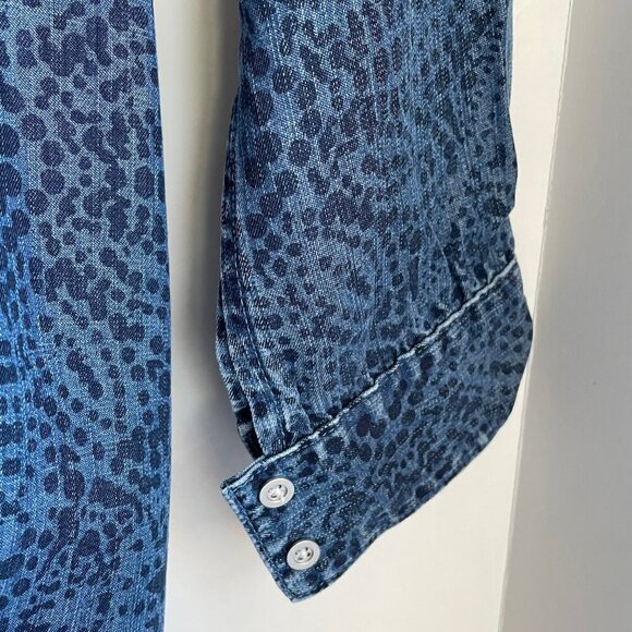 Anthropologie Shirt Dress Small Blue Belted Long Sleeve V-Neck Tencel - Picture 8 of 10